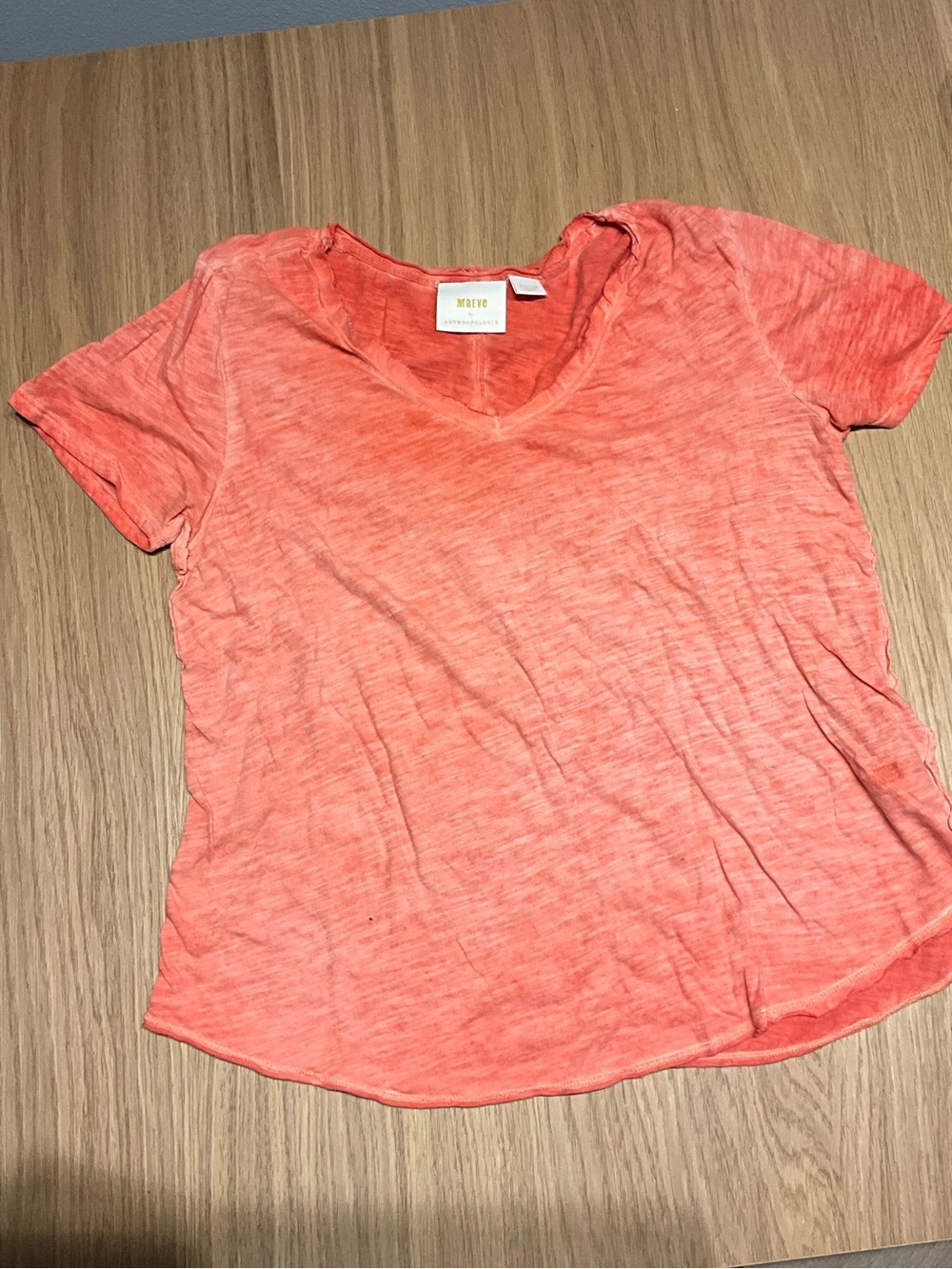 Michele Coral Slub V-Neck Short Sleeve Tee